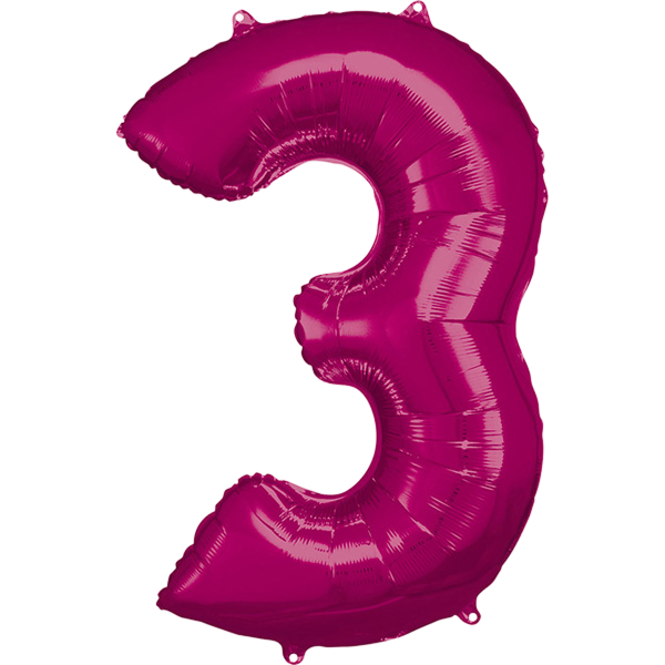 Large Number 3 Pink